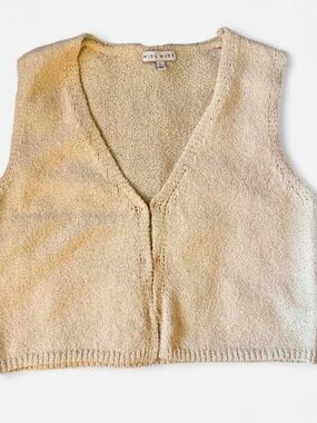 Miou Muse Cream Knit Sleeveless Vest L